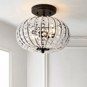 Catalina 11.7" Metal /Acrylic LED Semi Flush Mount - JONATHAN Y
